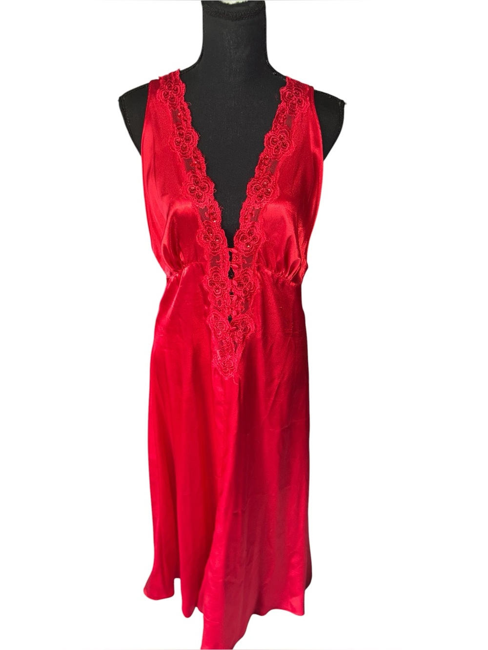 Vintage Gold Label Victoria’s Secret red slip dress large